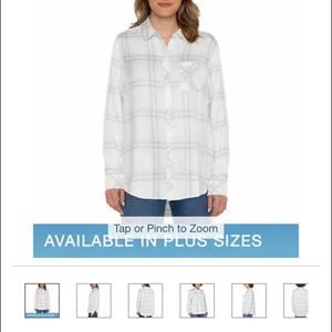 Well Worn Ladies' Button-Up Shirt, size M, Blue Plaid